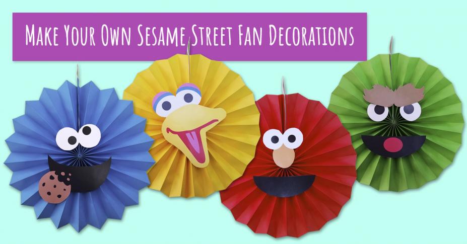 Celebrate Elmo’s birthday with easy DIY fan decorations!