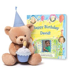 Blue Birthday Cuddles Bear Gift Set